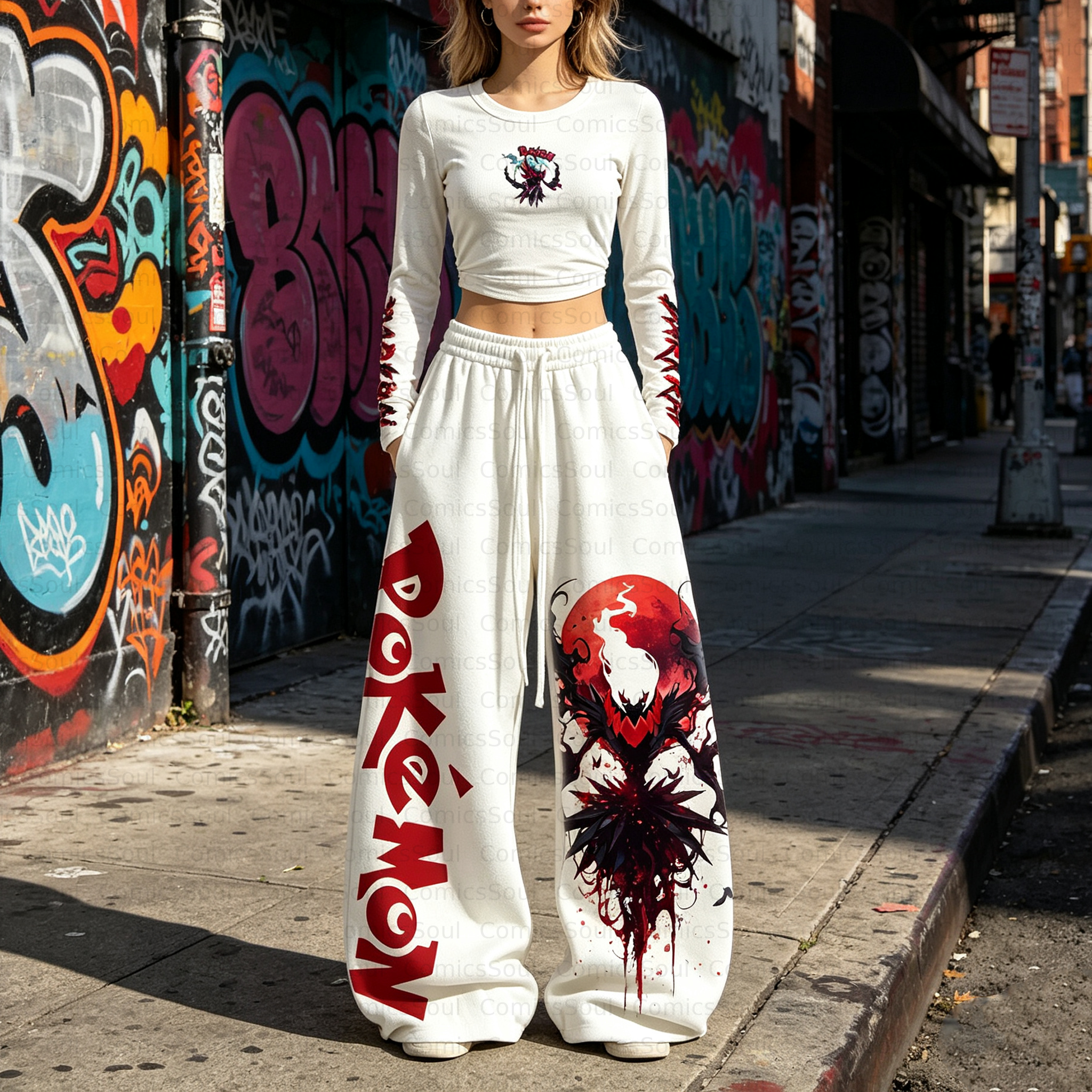 Pokémon Long-Sleeve Top and Elastic-Waist Pants Set TeeThreads Sustain the Scene with Custom Apparel