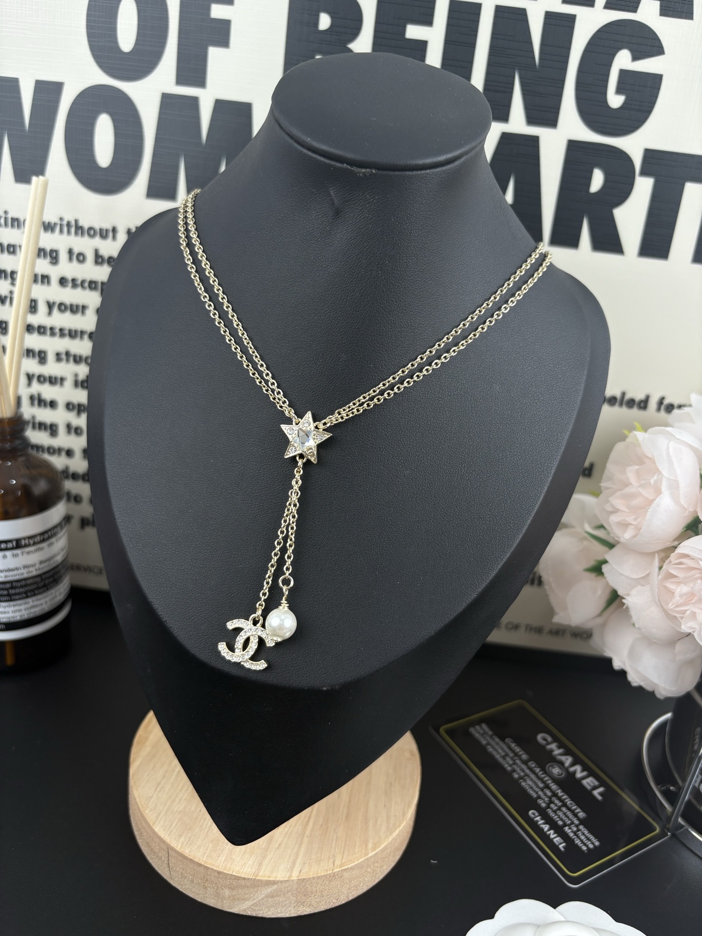 Two Layers Chanel Star with CC and Pearl Tassel Necklace - Original Replica Club