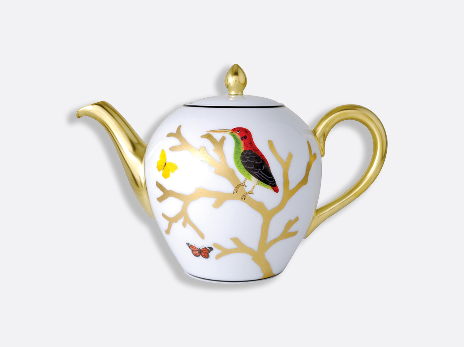 Grand coffret service à thé (théière, crémier, sucrier, 6 tasses et soucoupes thé)