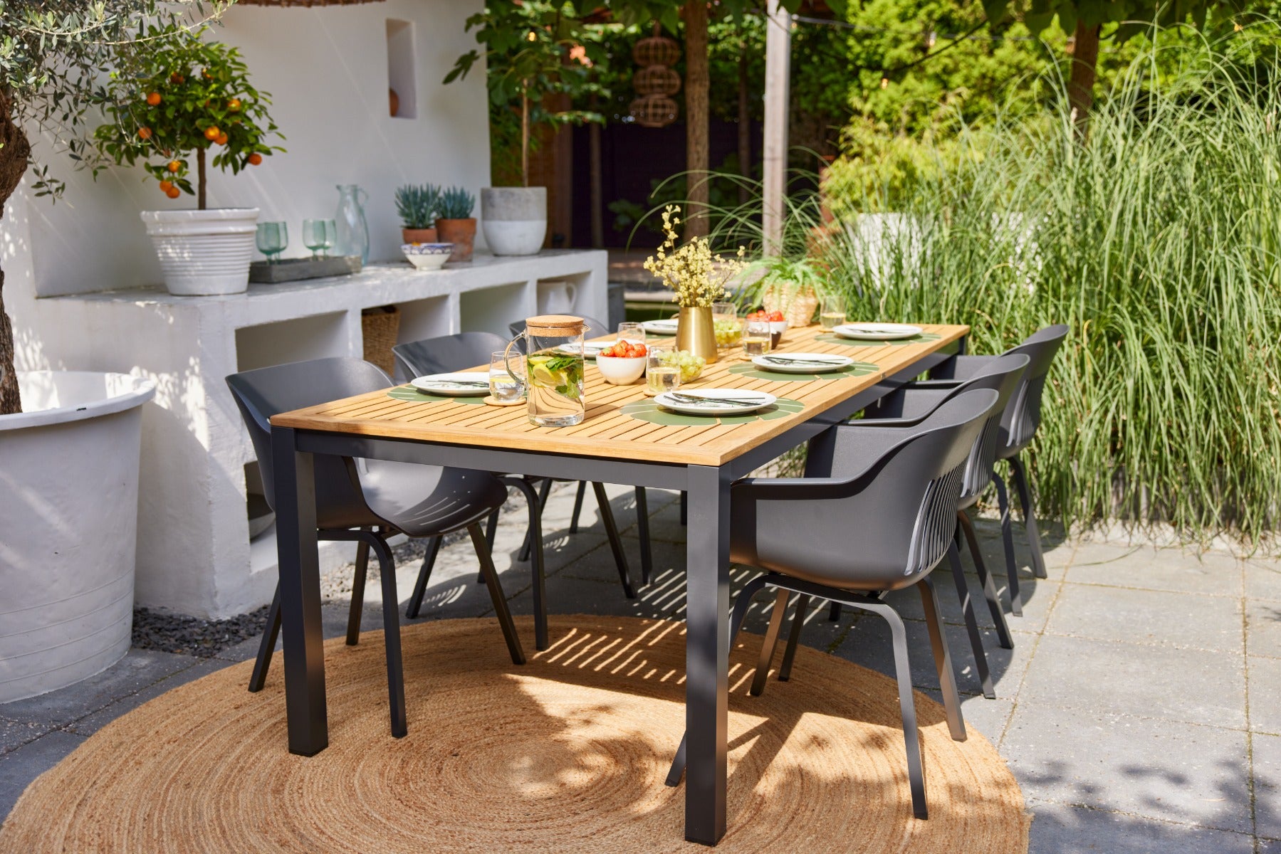 Hartman Sonata tuintafel teak – antraciet 220 x 100 cm.