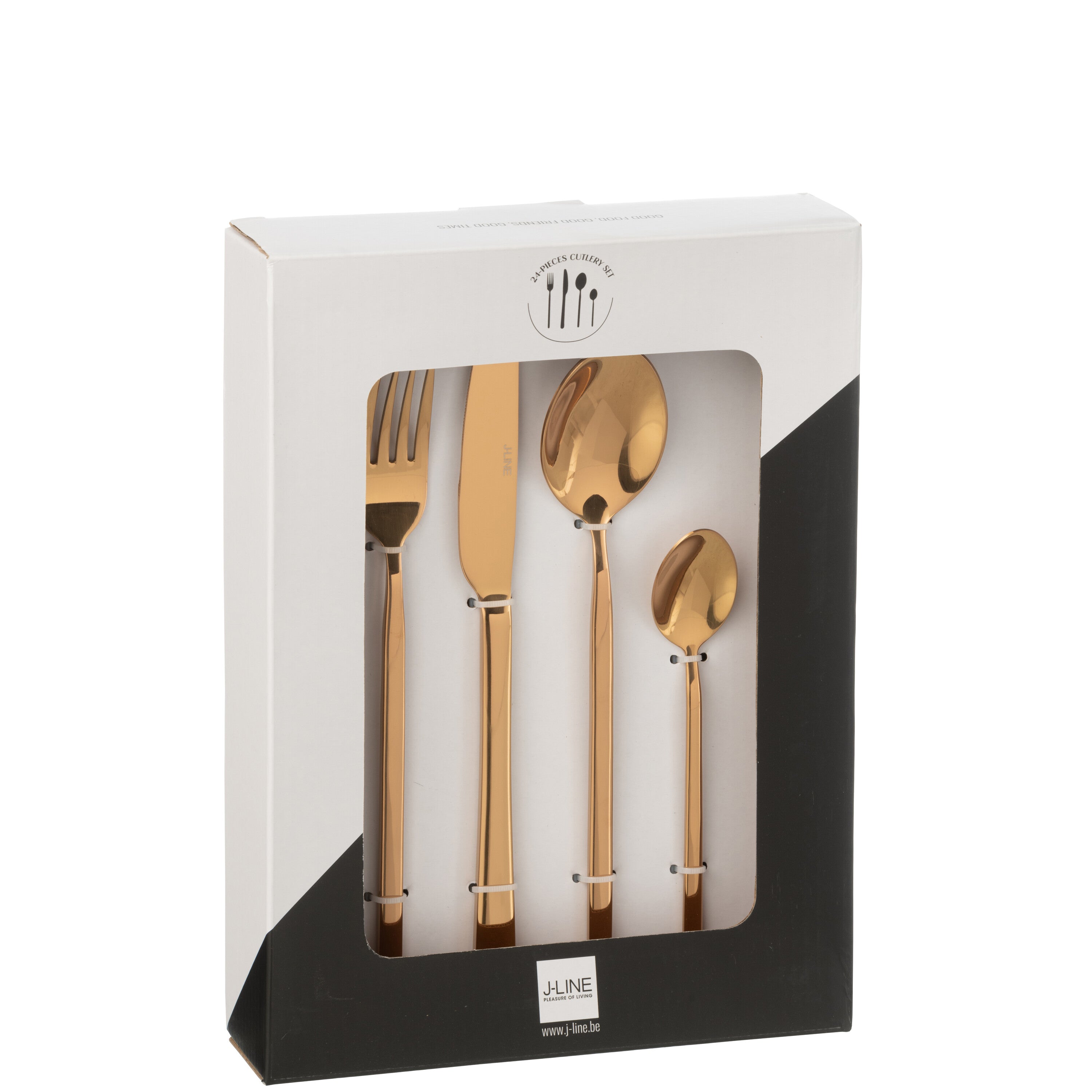 J-Line bestek - roestvrij staal - blinkend koper - box van 2