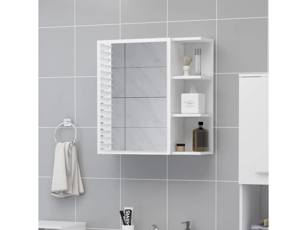 Armario con espejo de baño madera contrachapada 62,5x20,5x64 cm