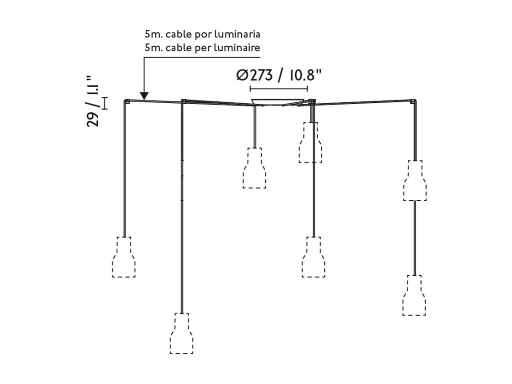 SAMBA 7L Lámpara de suspensión negro/verde