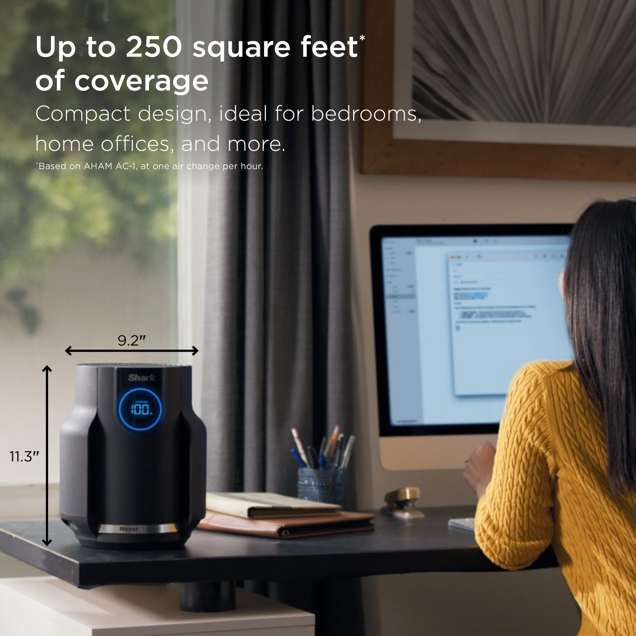 Shark NeverChange Air Purifier Compact Pro, HEPA Filter, HP070 - Image 2