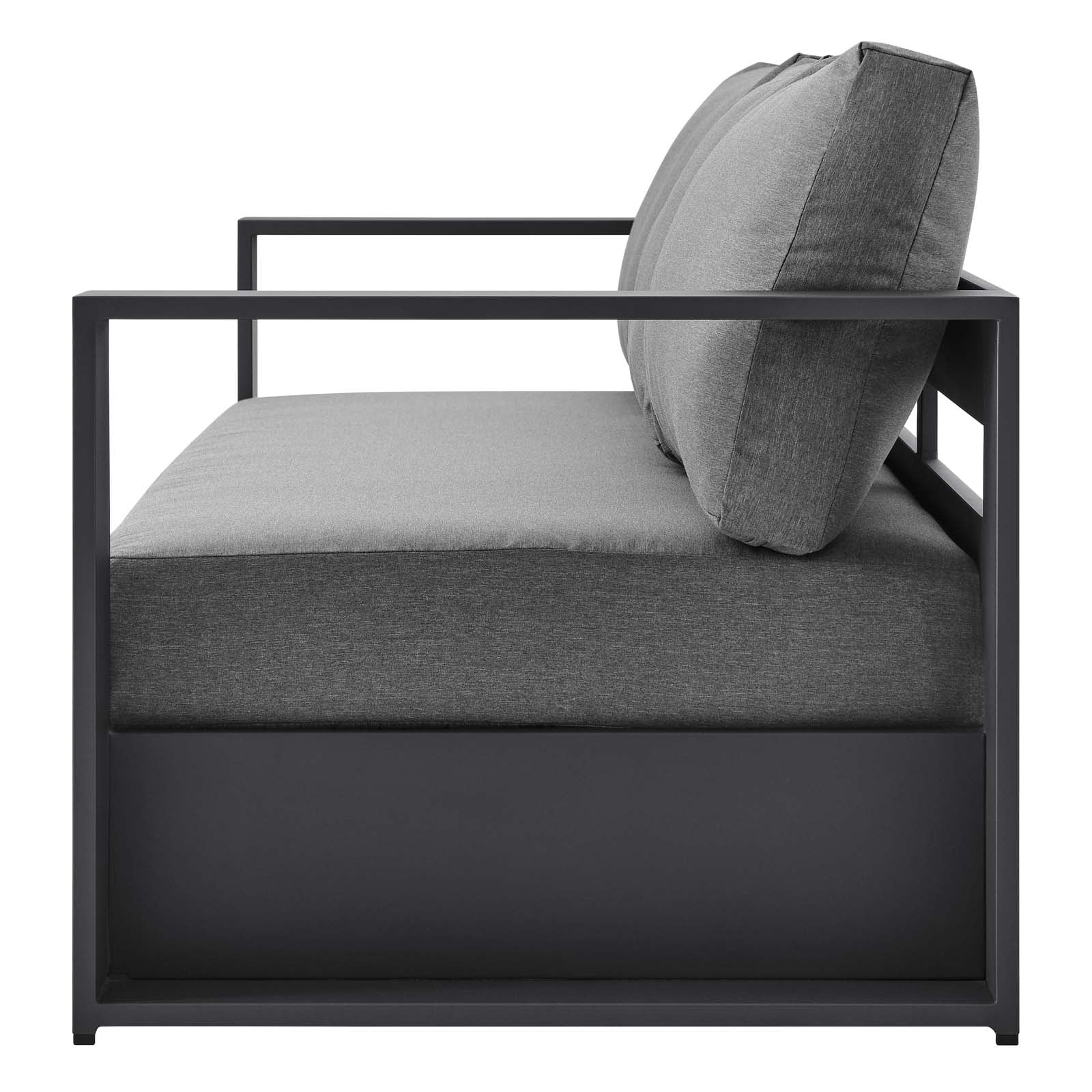 Lounge Sofa Table Set, Grey Gray, Aluminum, Metal, Fabric, Modern Contemporary, Outdoor Patio Balcony Cafe Bistro Garden Furniture Hotel Hospitality - Image 8