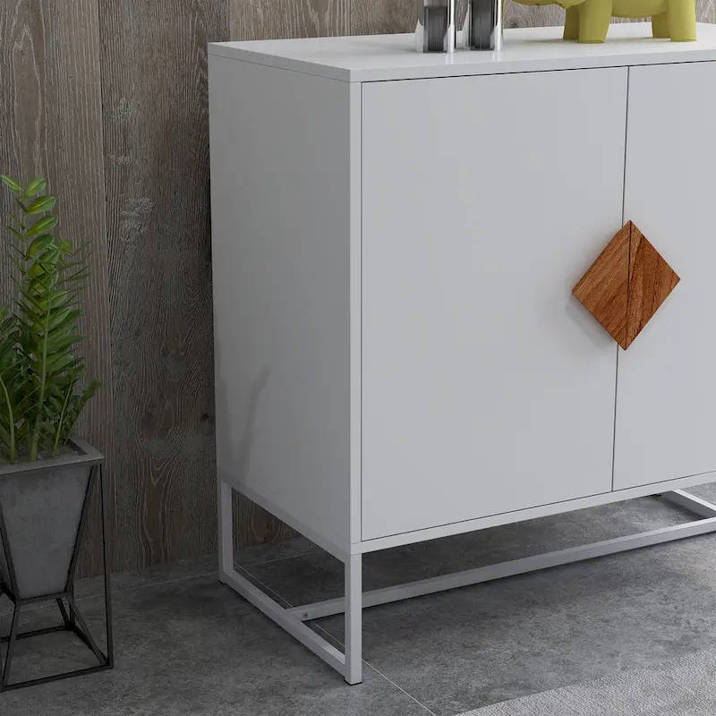 CUSchoice Solid Wood Square Handle 2-Door Sideboard