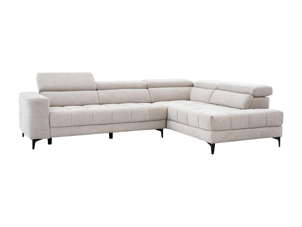 Sofá rinconera derecho relax eléctrico con asiento deslizante de tela beige