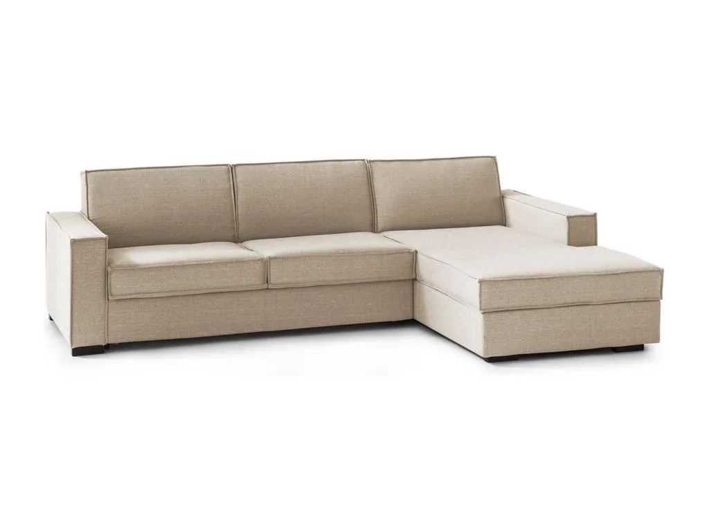 Sofá fijo Boverdeco Sofá rinconero Made in Italy Sofá de salón con península contenedor derecho con reposabrazos estándar 280x95h90 cm