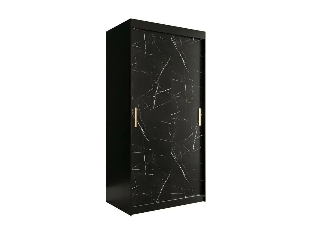 Armario Decocasaes 246 Mármol negro | Negro mate 200x100x62cm Número de estantes - 5.00 55299dpcb