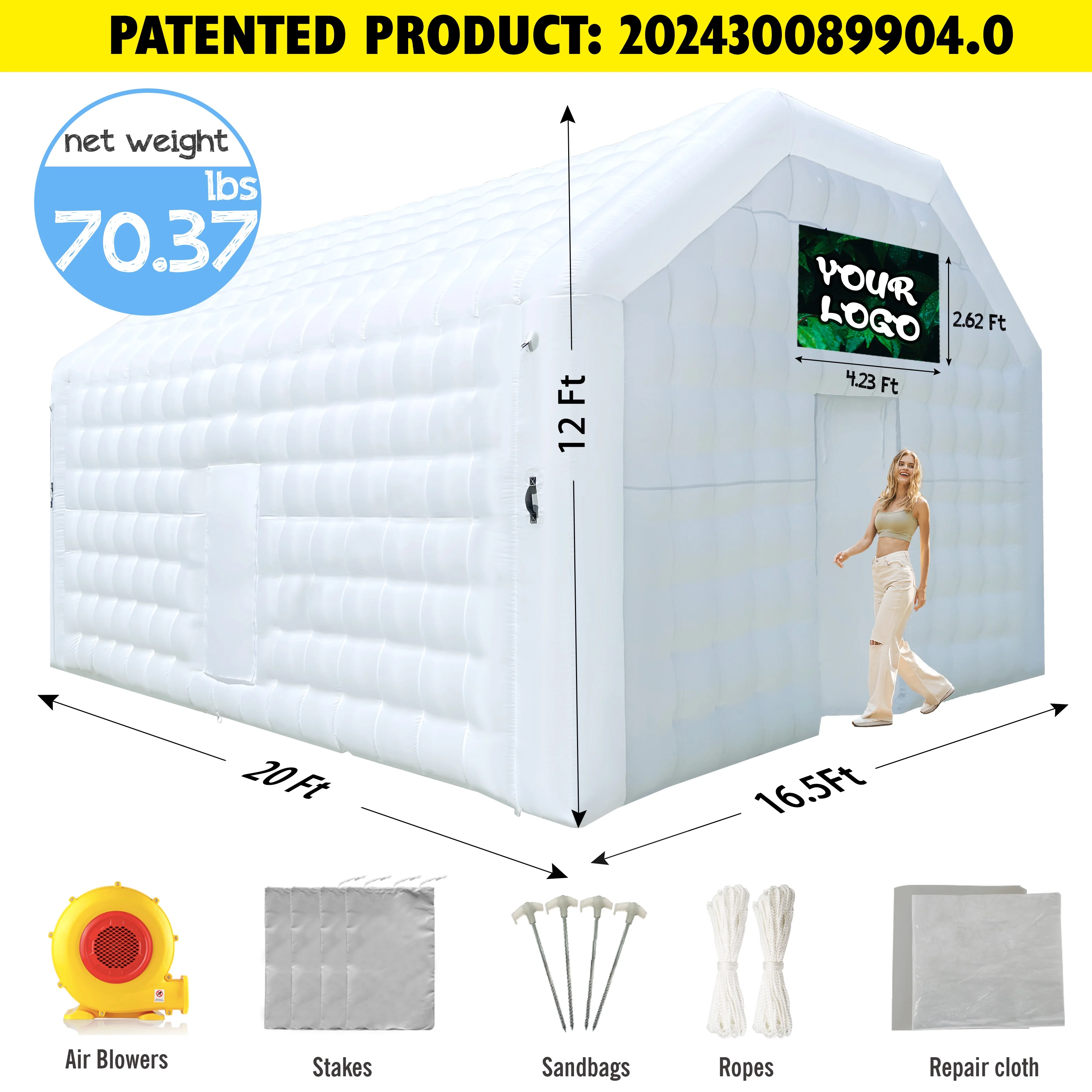 WARSUN 60 Person Large inflatable Party Tent with Disco Cube - Image 25
