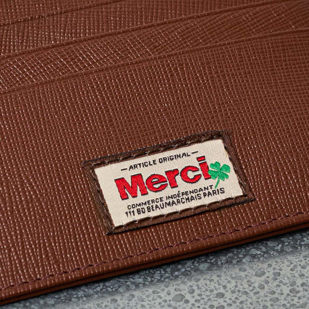 Merci - Porte Carte Plat - Camel