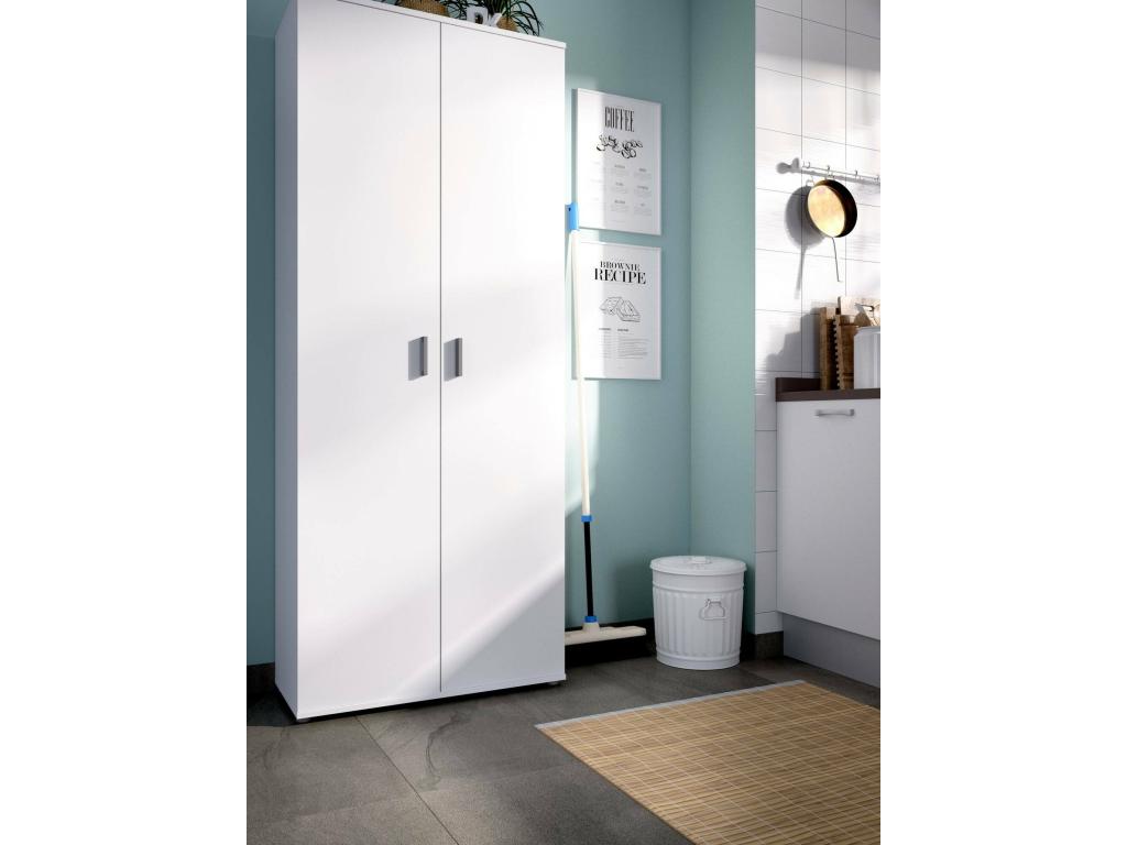 Armario multiusos Joliven Mueble portaescobas multifuncional Armario con 2 puertas 78x35h190 cm
