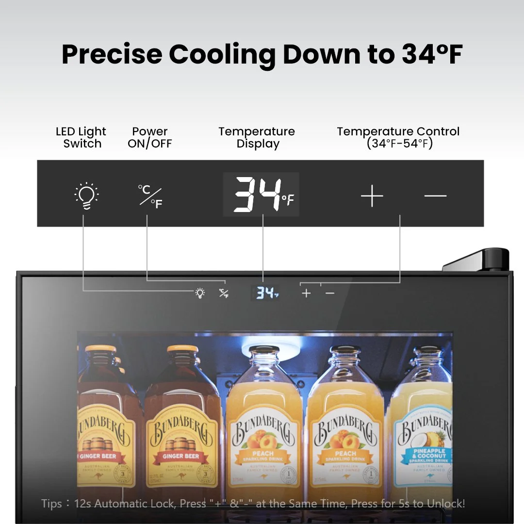 Yeego Beverage Refrigerator Cooler, Freestanding Beverage Fridge with Glass Door,95 Cans - Image 6