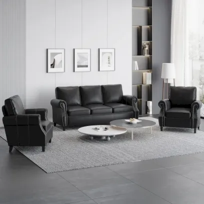 Christopher Knight Home Dowd Faux Leather 3-Piece Club Chair and Sofa Set