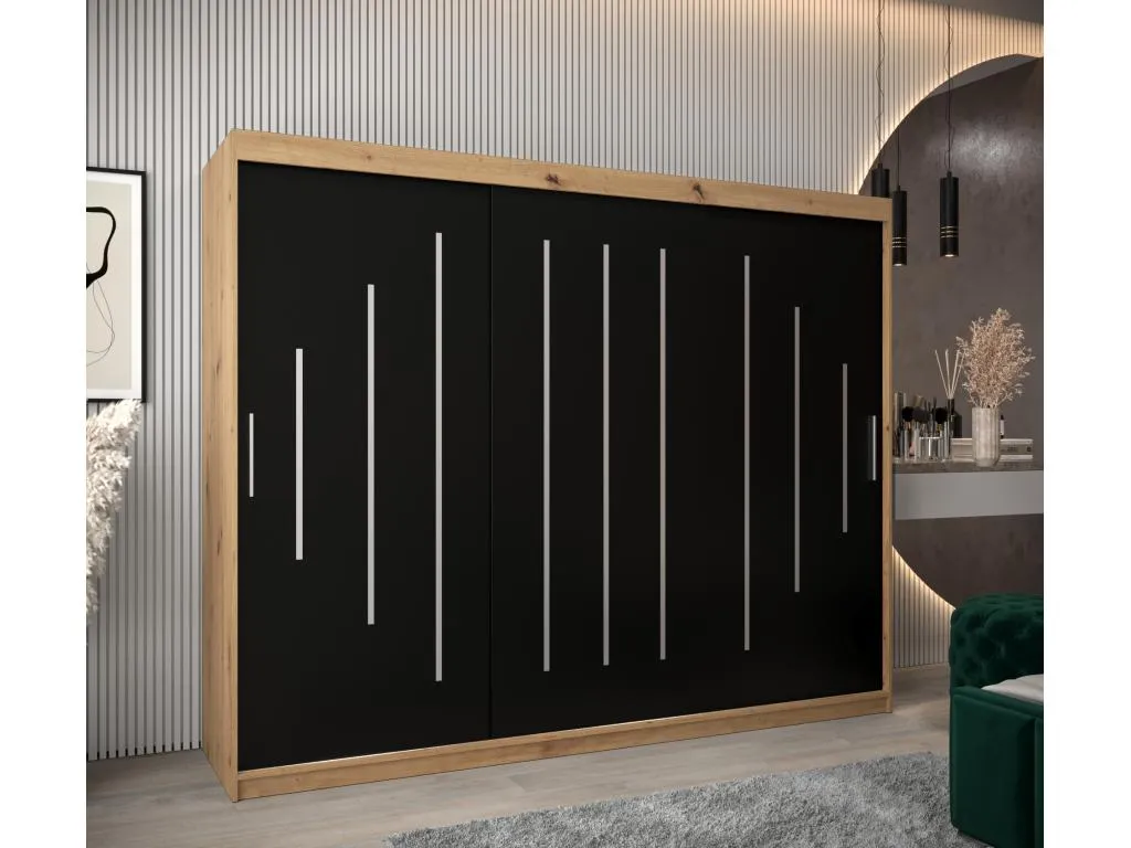 ARMARIO Francomuebleses DE PUERTAS CORREDERAS 200/250/62 3 puertas (artisan/negro)