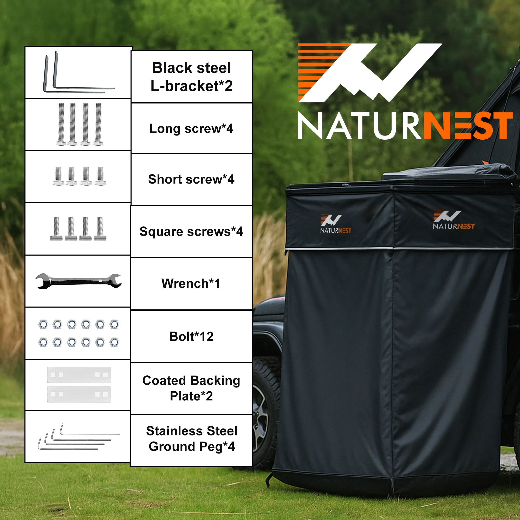 Naturnest Portable Car Camping Shower Tent Featuring a Roof and Floor Mat, Car Tents for Camping SUV, Overlanding Car Bathroom Tent Providing Privacy for Camping, Portable Shower Tent for Camping - Image 13