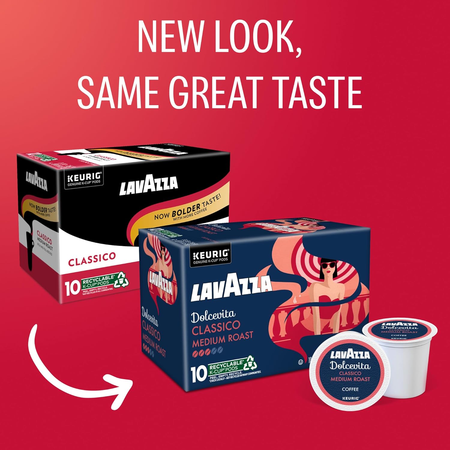 Lavazza Dolcevita Classico. Single-Serve Keurig K-Cup Pods. Medium Roast Coffee. 60-Count Box (6 Packs of 10)