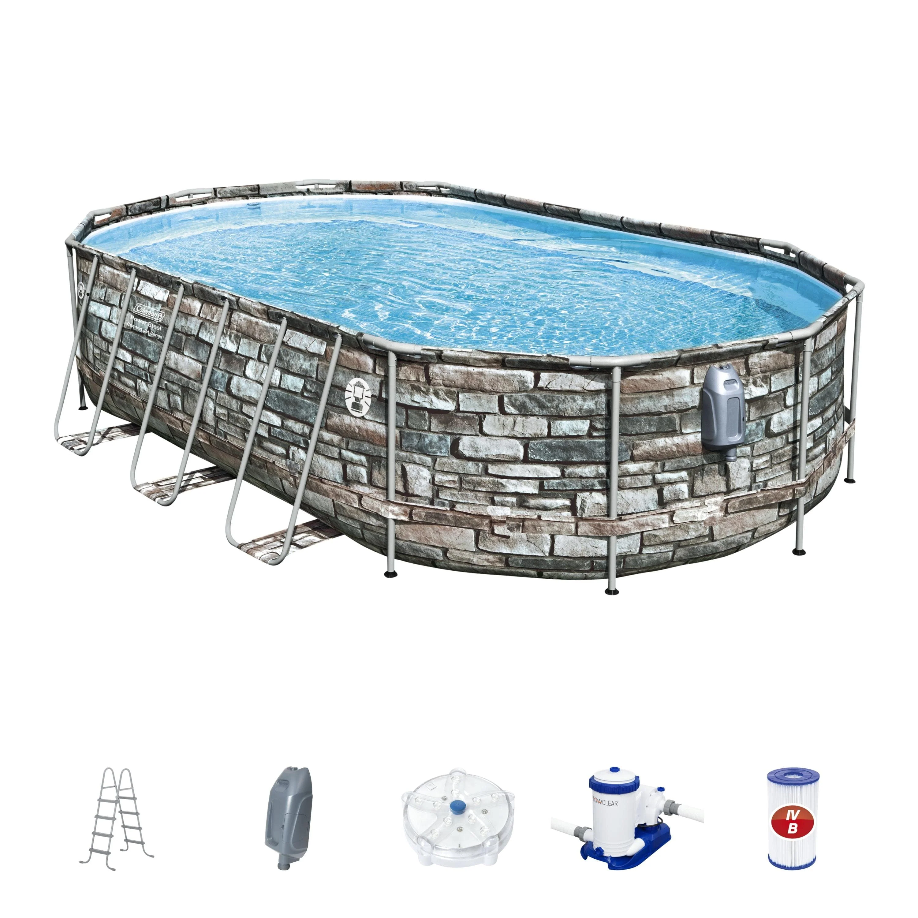 Coleman 20' Power Steel Comfort Jet Oval 48" Deep Metal Frame Above Ground Pool - Image 5