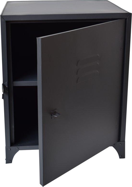 LOFT42 Locker Nachtkastje - Metaal - Mat Zwart - 50x40x35