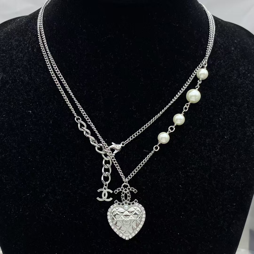 Chanel Multi Wear Ways Heart Pendant Long Chain Necklace - Original Replica Club