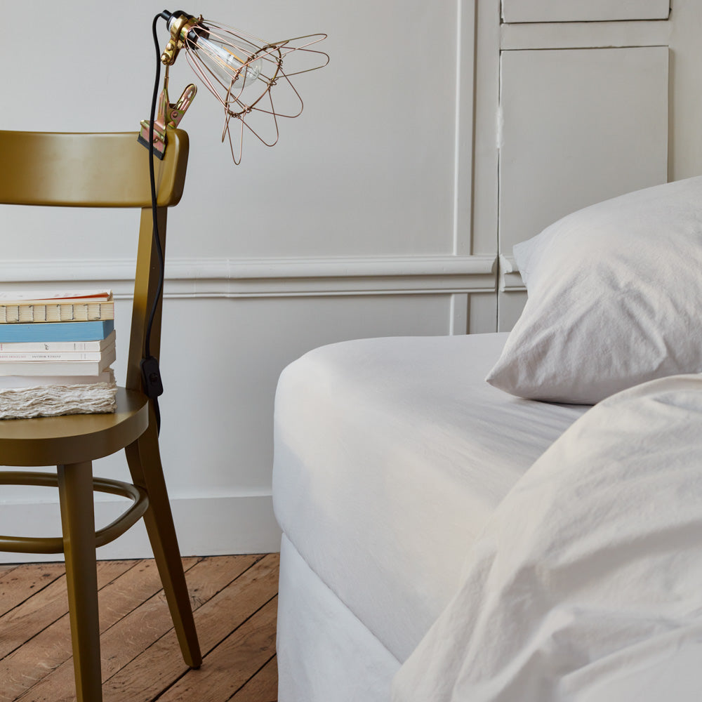 Drap-housse en percale de coton - Gris Pavot