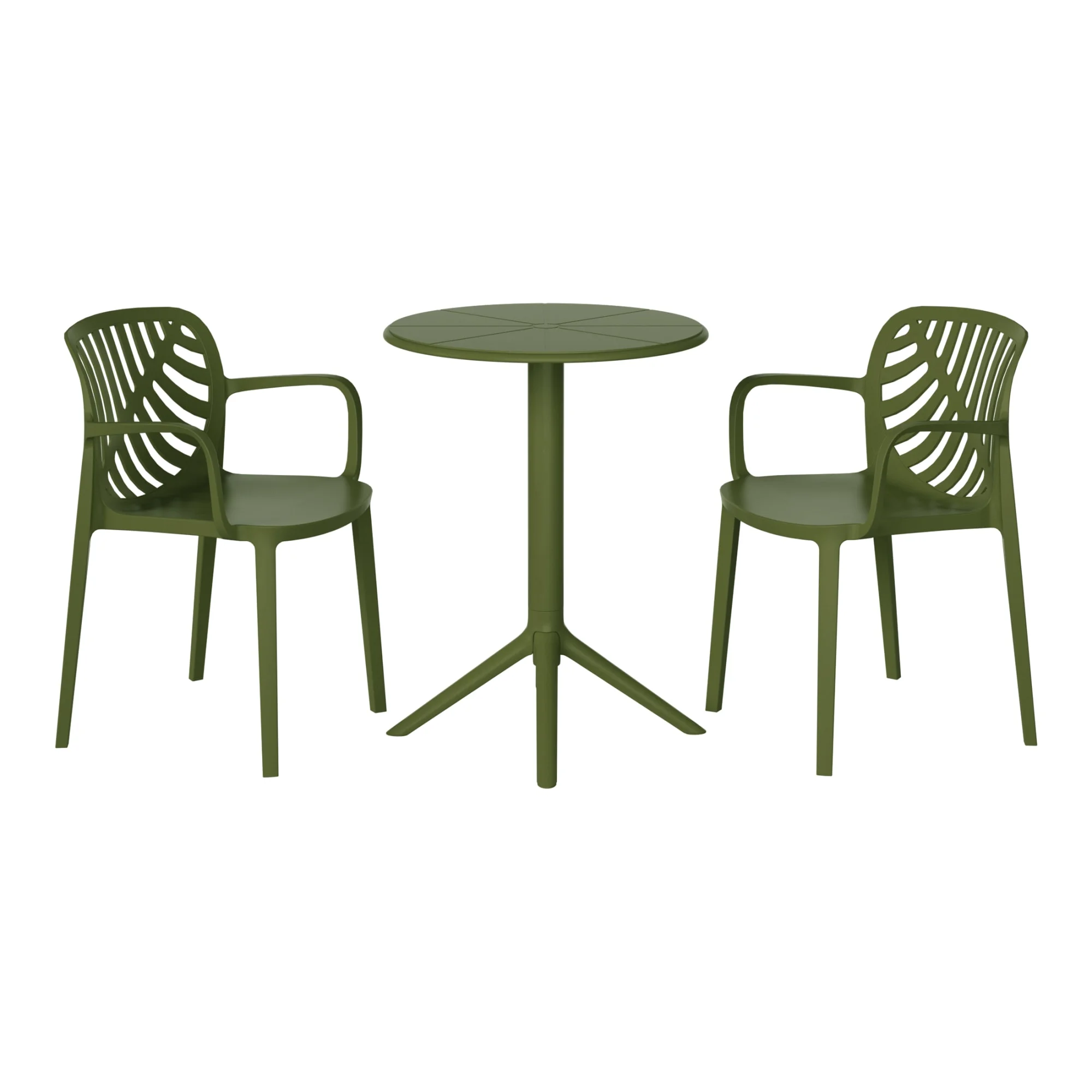 WestinTrends Playa 3-Piece Outdoor Resin Patio Bistro Table Set with Stackable Patio Dining Side Chairs For 2, Black - Image 25