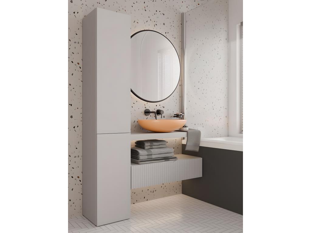 KOMMA - Mueble de baño con 2 puertas - 31x30x174 cm - Columna de almacenaje para baño