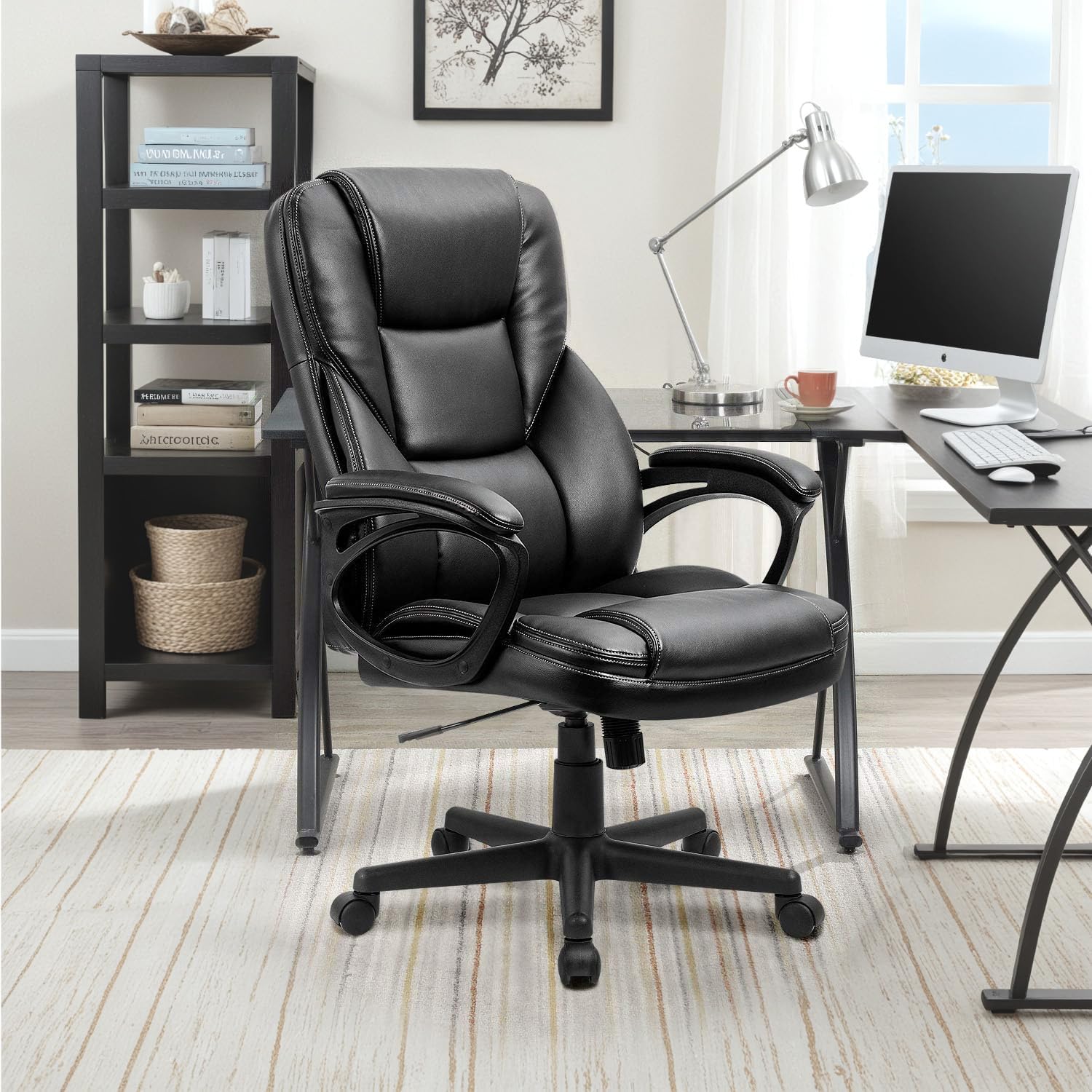 WAYFAIR Furmax Office Executive Chair High Back Adjustable Managerial Home Desk Chair, Swivel Computer PU Leather Chair With Lumbar Support