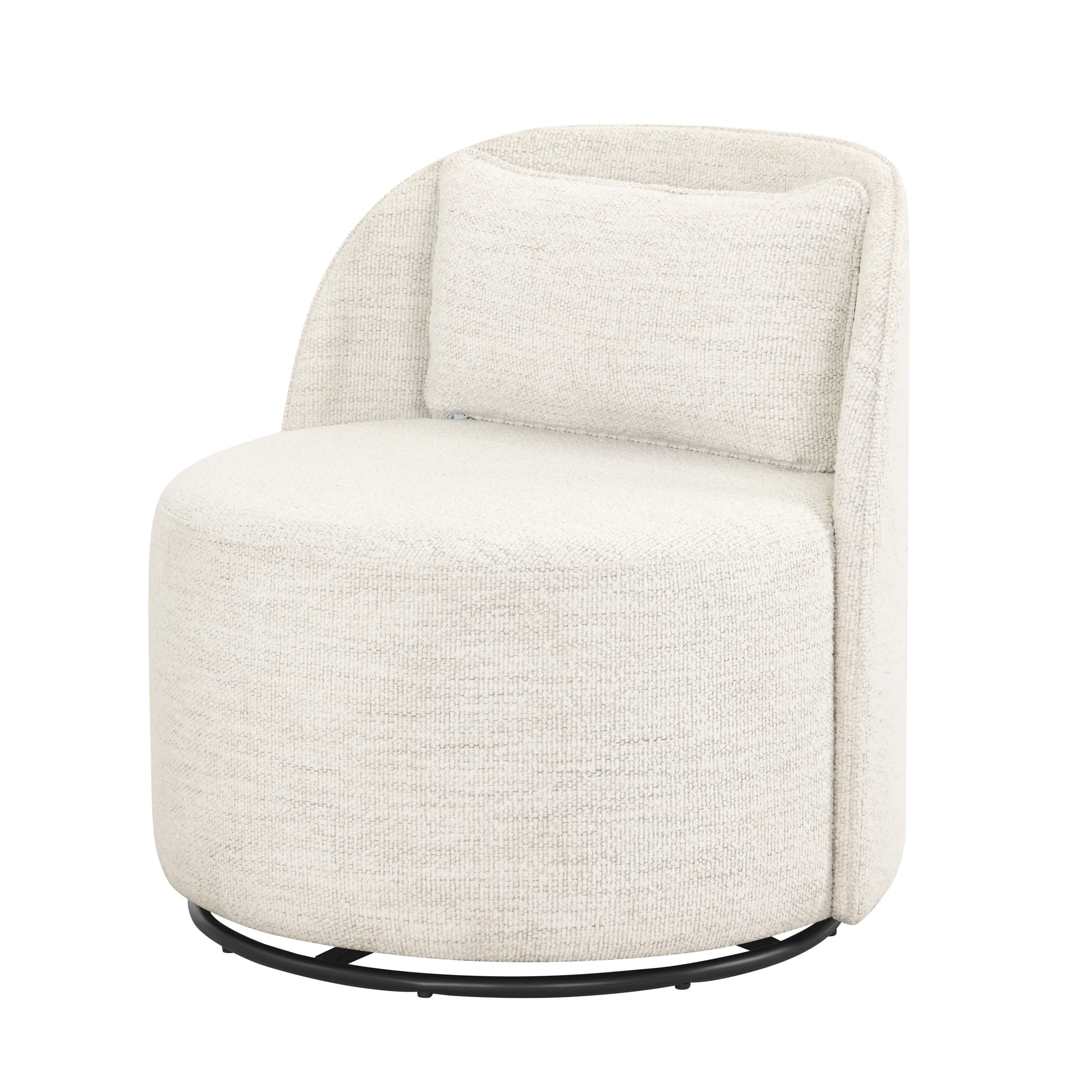 Better Homes & Gardens Juliet Modern Arch Swivel Accent Chair, Cream Boucle - Image 2