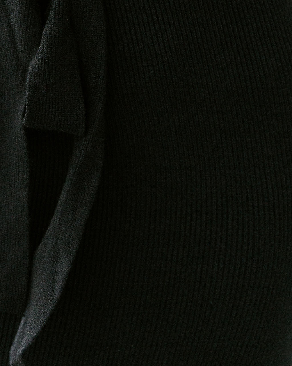 Yara Drape Knit Midi Sweater Dress - Black - Se7enfashion