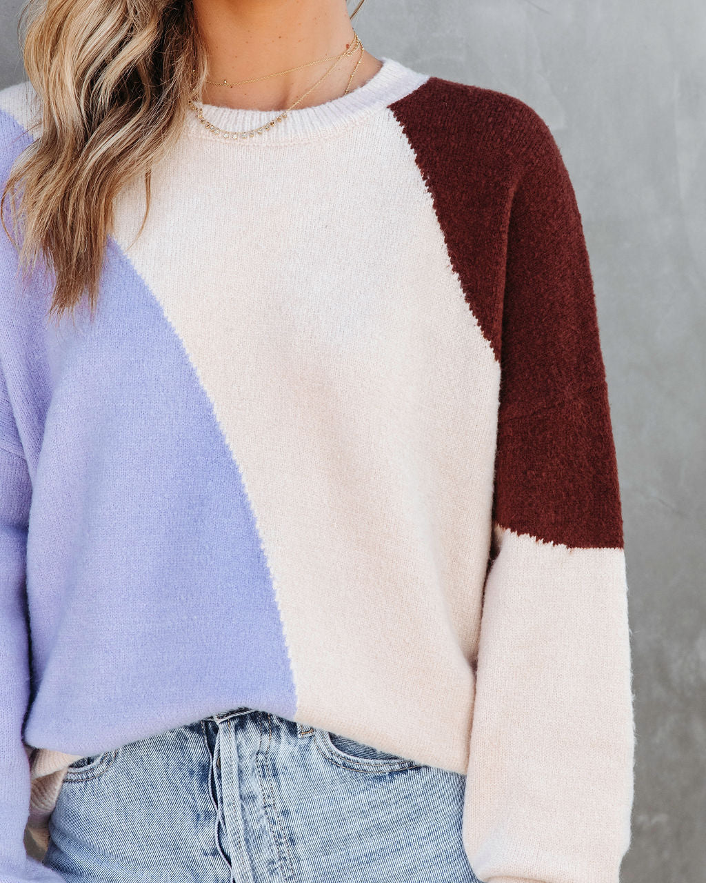 Astrid Colorblock Knit Pullover Sweater - SALE - Se7enfashion