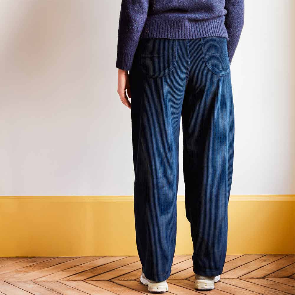 Merci - Pantalon en velours côtelé - Bleu Marine