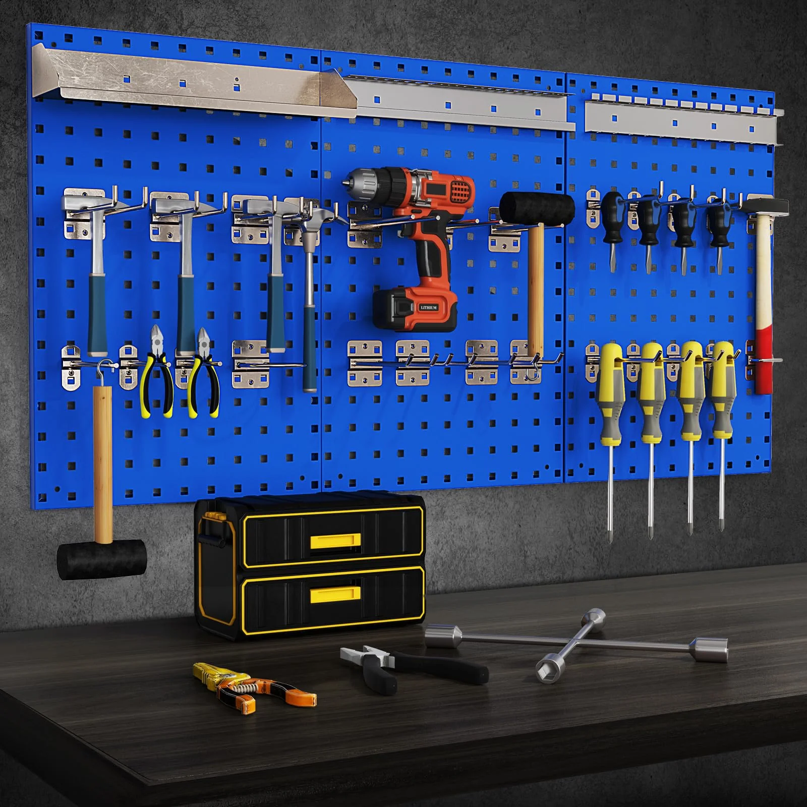 Eletriclife Wall-Mounted Pegboard Kit with 3 Pegboards