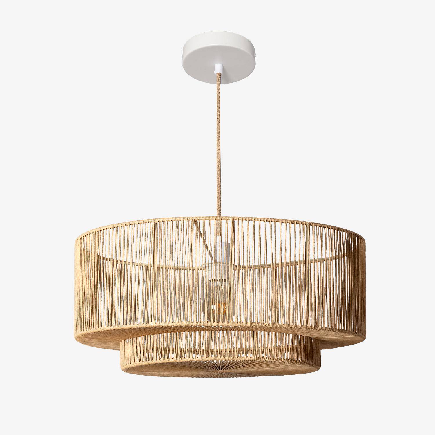 Coline - Lámpara colgante de techo con efecto ratán, 50cm