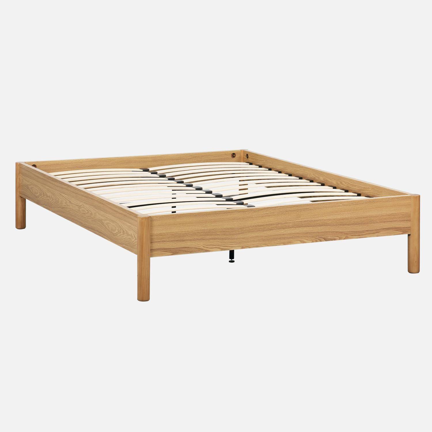 Harmony - Cama con somier de láminas 140x190cm decoración madera