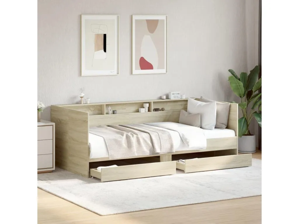Sofá cama con cajones sin colchón Kavehomedeco 75x190 cm 37107JROD