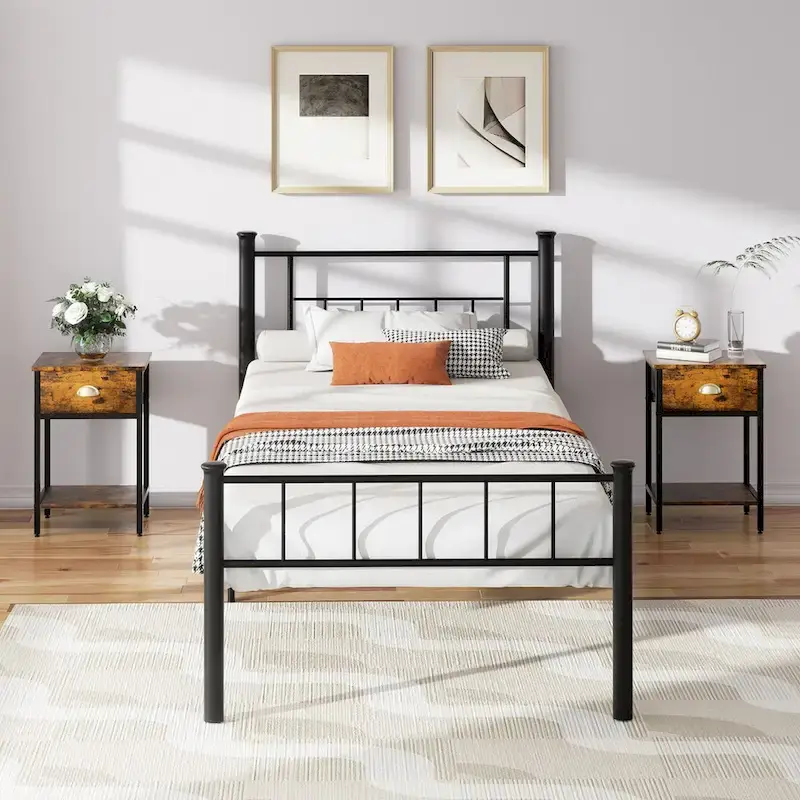 Futzca Bed Frame Featuring Headboard and Footboard