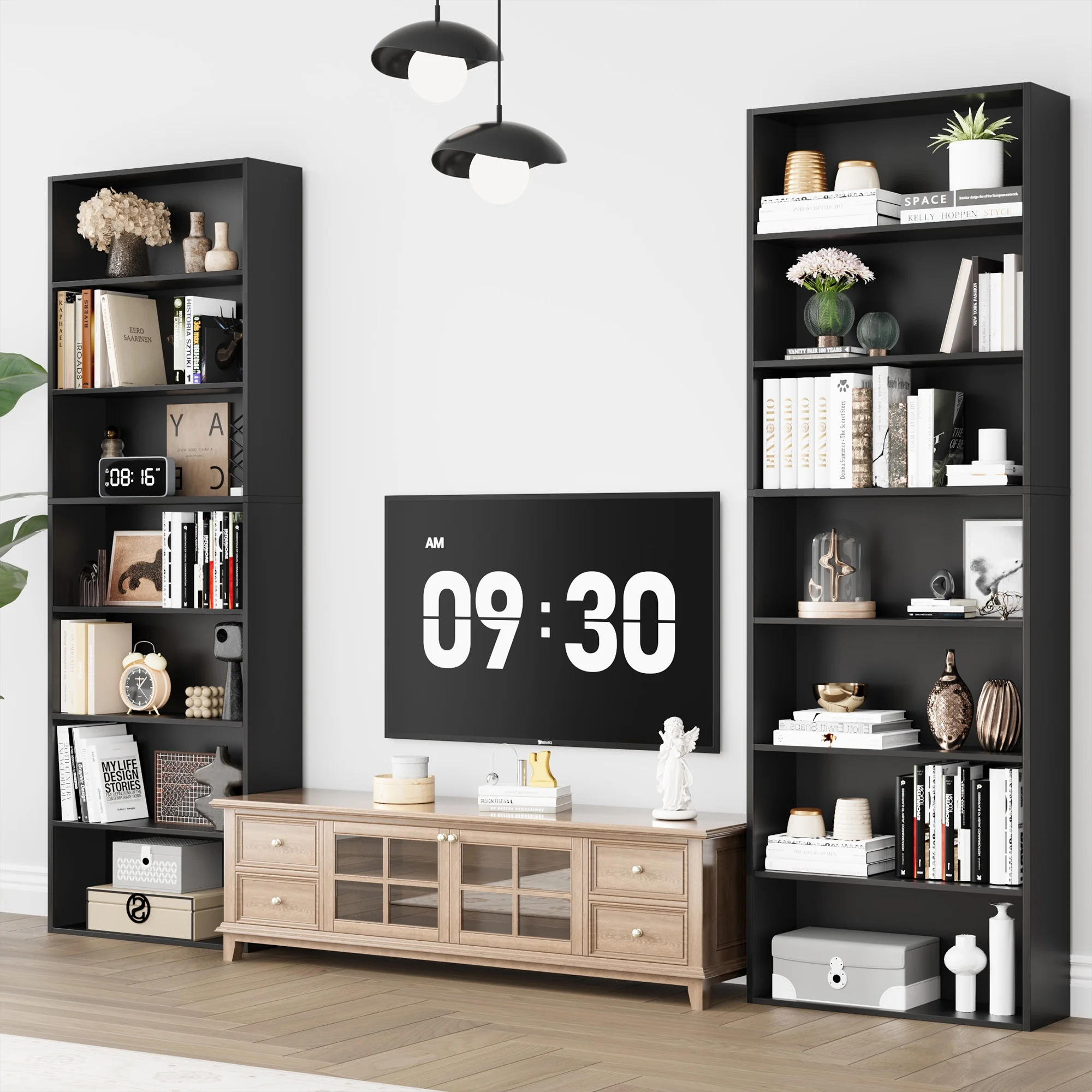 Homfa 82" Tall Bookcases, Freestanding Display Storage Shelves, 7-Tier Open Bookshelf for Home Office Living Room Bedroom, White - Image 22