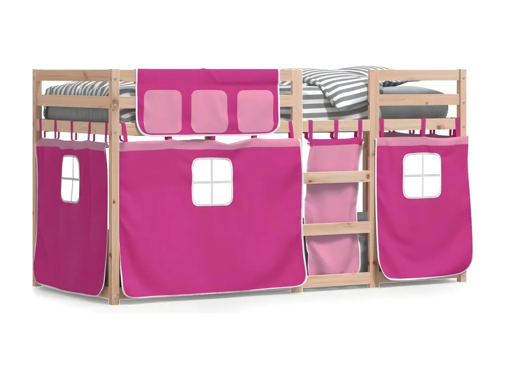 Litera con cortinas Alkifurniturees maciza de Alkifurniturees rosa 75x190 cm CDDU28612
