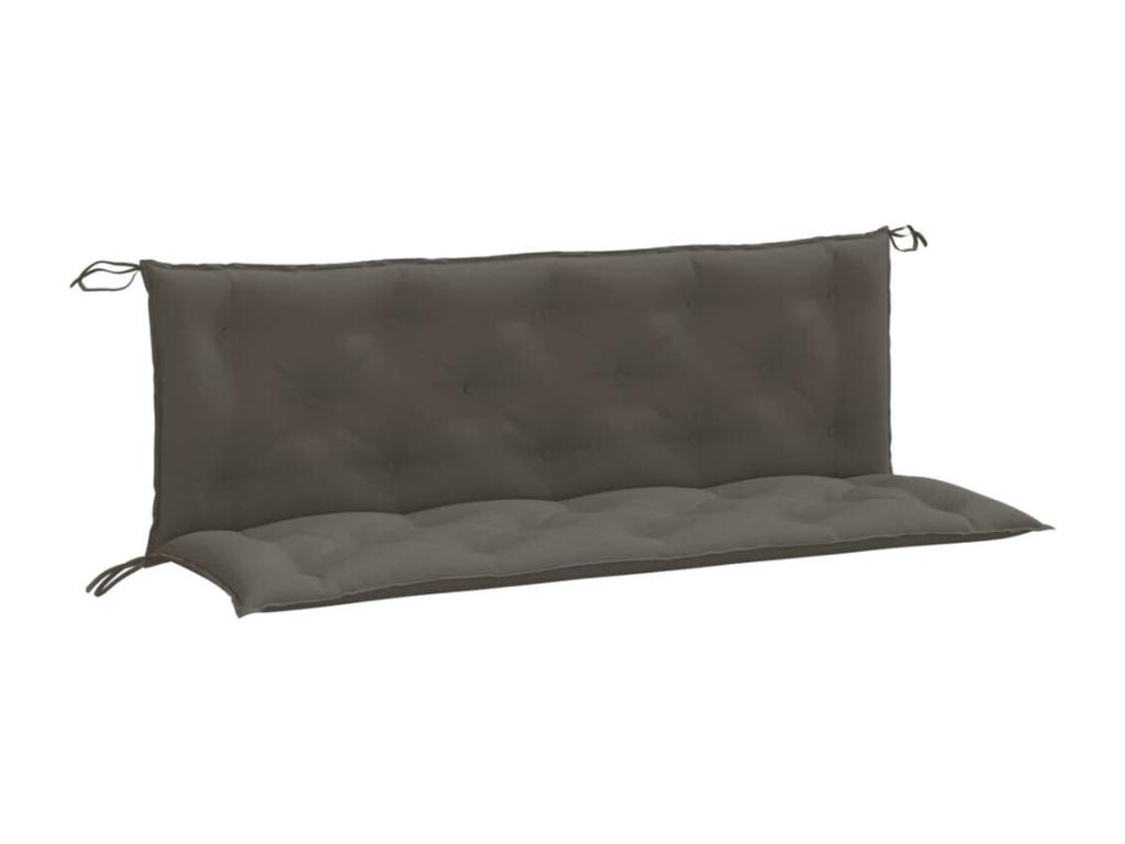 Cojines banco jardín 2 uds tela gris oscuro melange 150x50x7 cm
