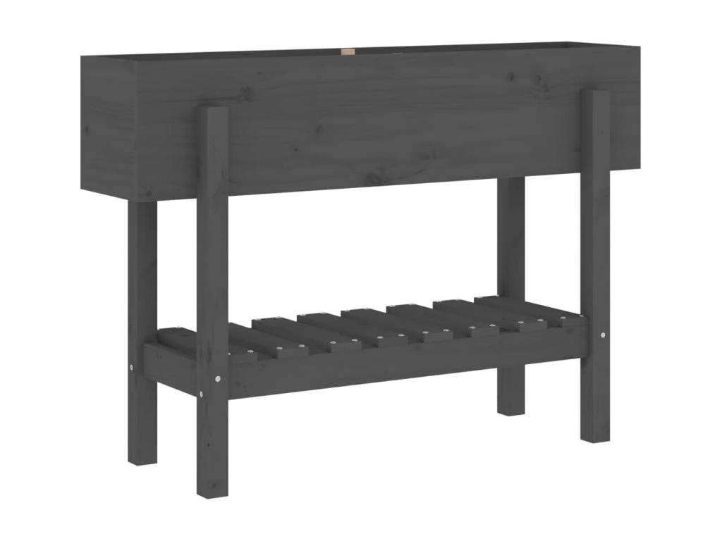 Arriate Decoromantico levado de jardín madera maciza pino gris 101x30x69 cm