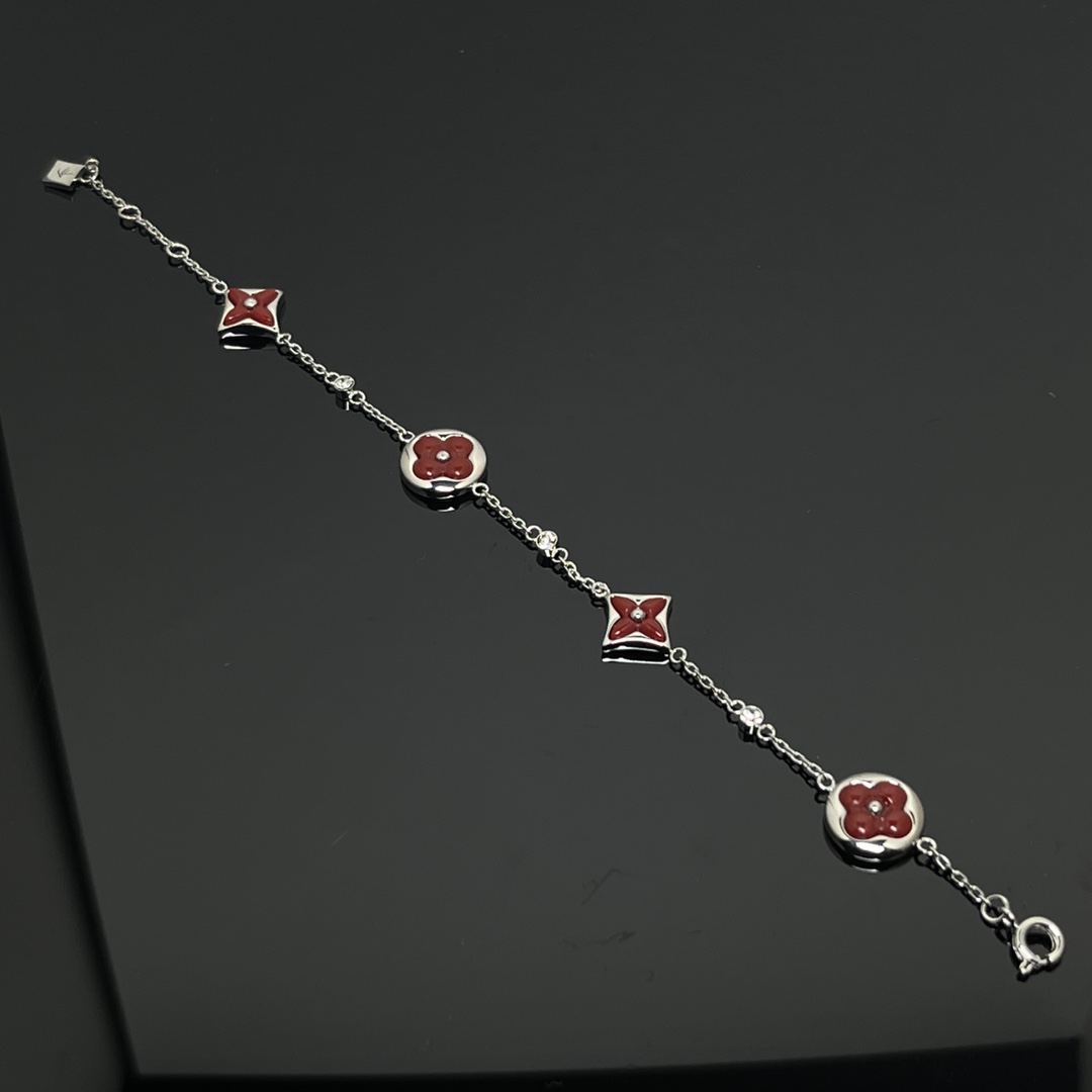 Louis Vuitton Red Carnelian BB Star Sun Blossom 4 Motifs Bracelet - Original Replica Club