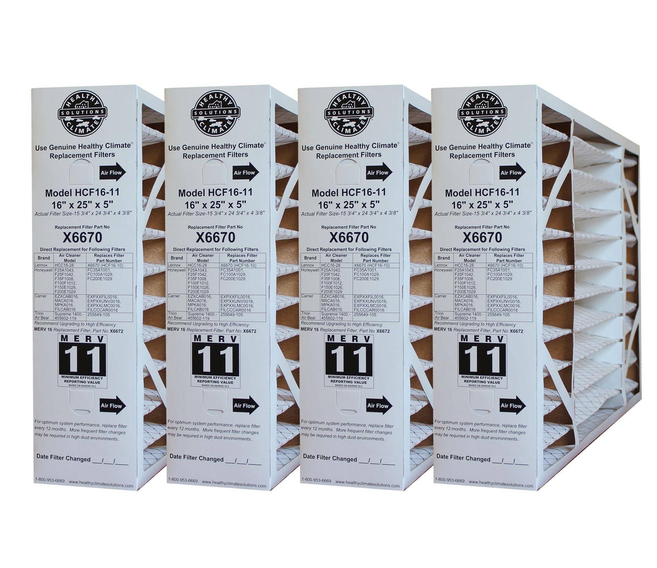X6670 Lennox OEM MERV 11 Filter Media 16"x25"x5" Fits X6660 HCC16-28 Genuine Lennox X6670 (2 x Pack of 2)