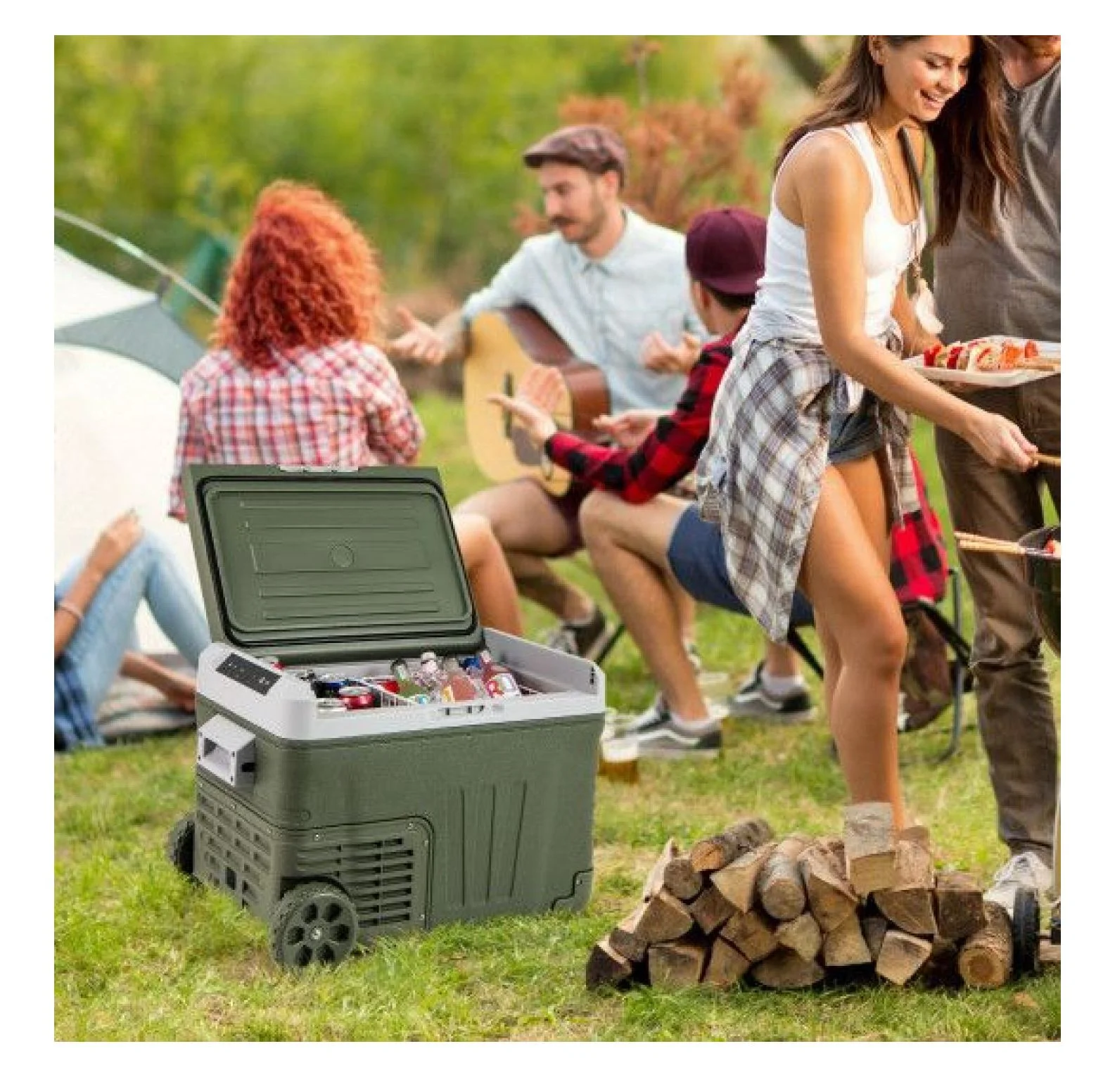 12V Car Refrigerator Portable Fridge - 35L/50L Electric Cooler, Adjustable Temp -4-H~68-H, DC 12/24V & AC 100-240V, for Road Trips, Camping, Food Preservation - Image 2