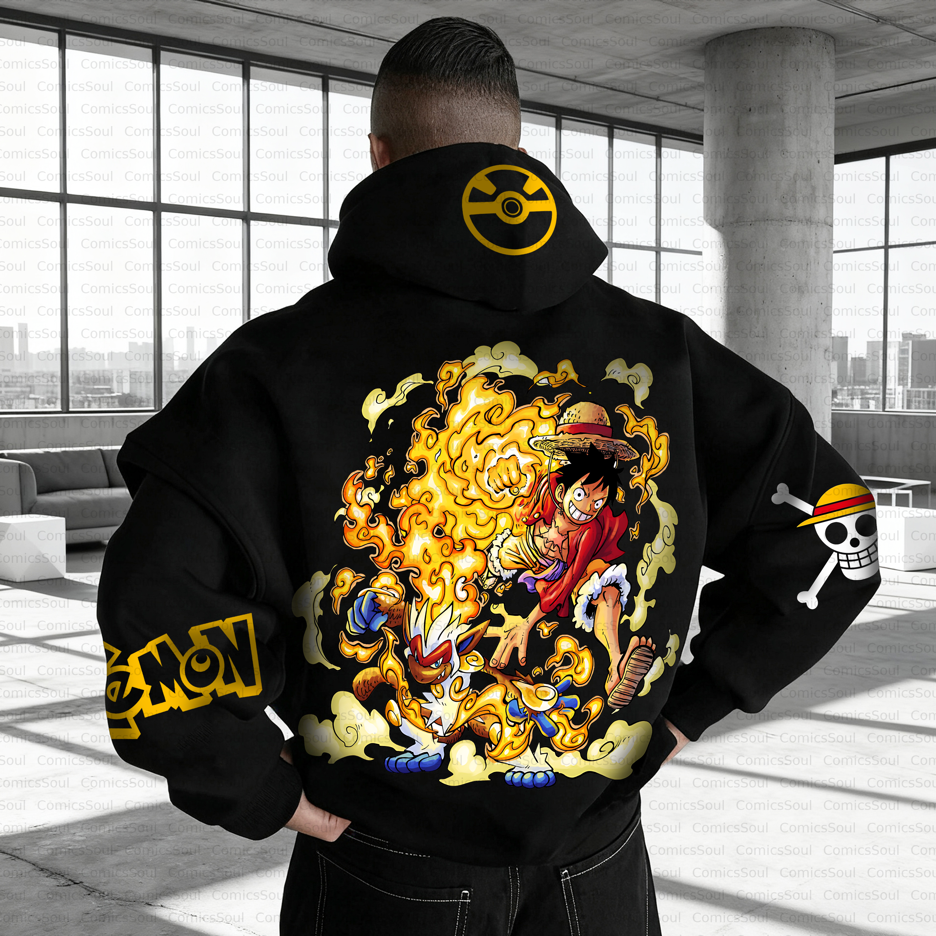 Unisex Anime Inspired Vintage Plush Hoodie