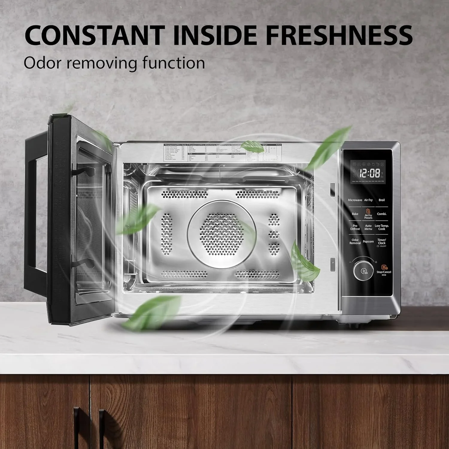 TOSHIBA 8-in-1 Countertop Microwave Oven with Air Fryer, Convection, Child-Lock, 1.0 Cu Ft, Black