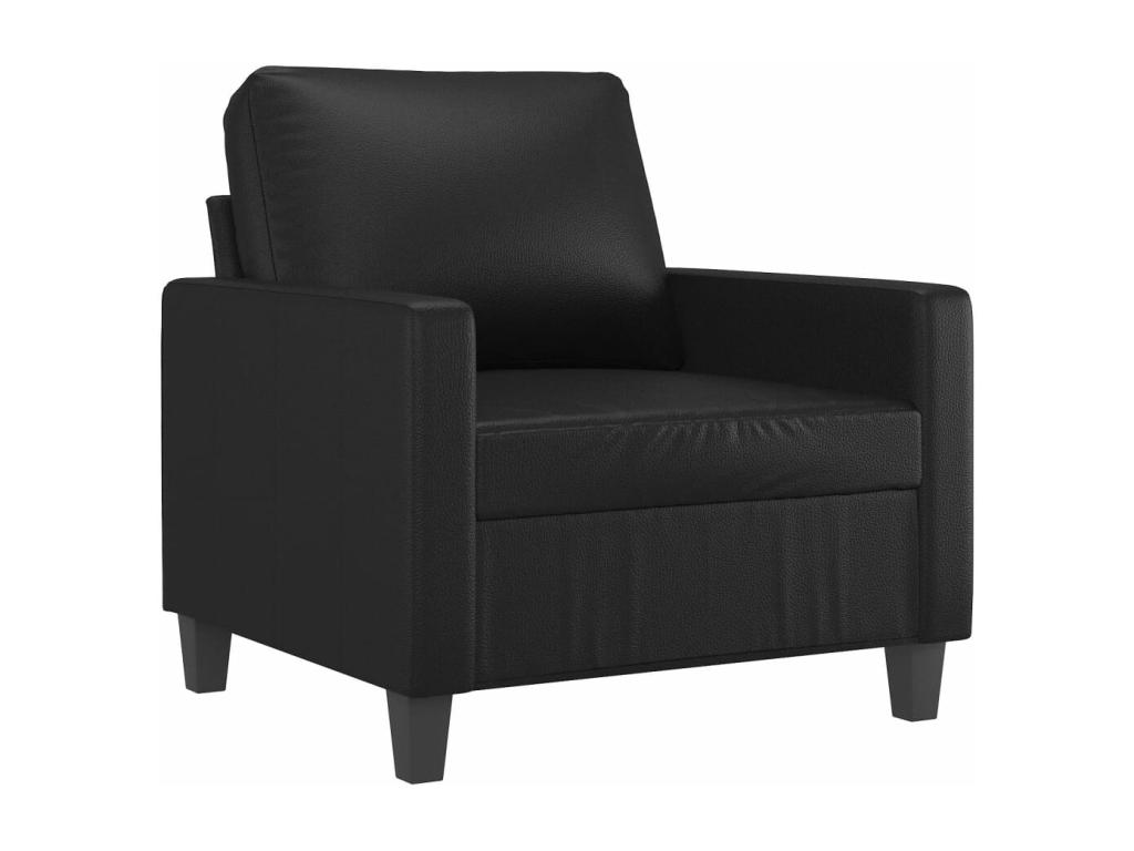 Sillón cuero sintético negro 60 cm