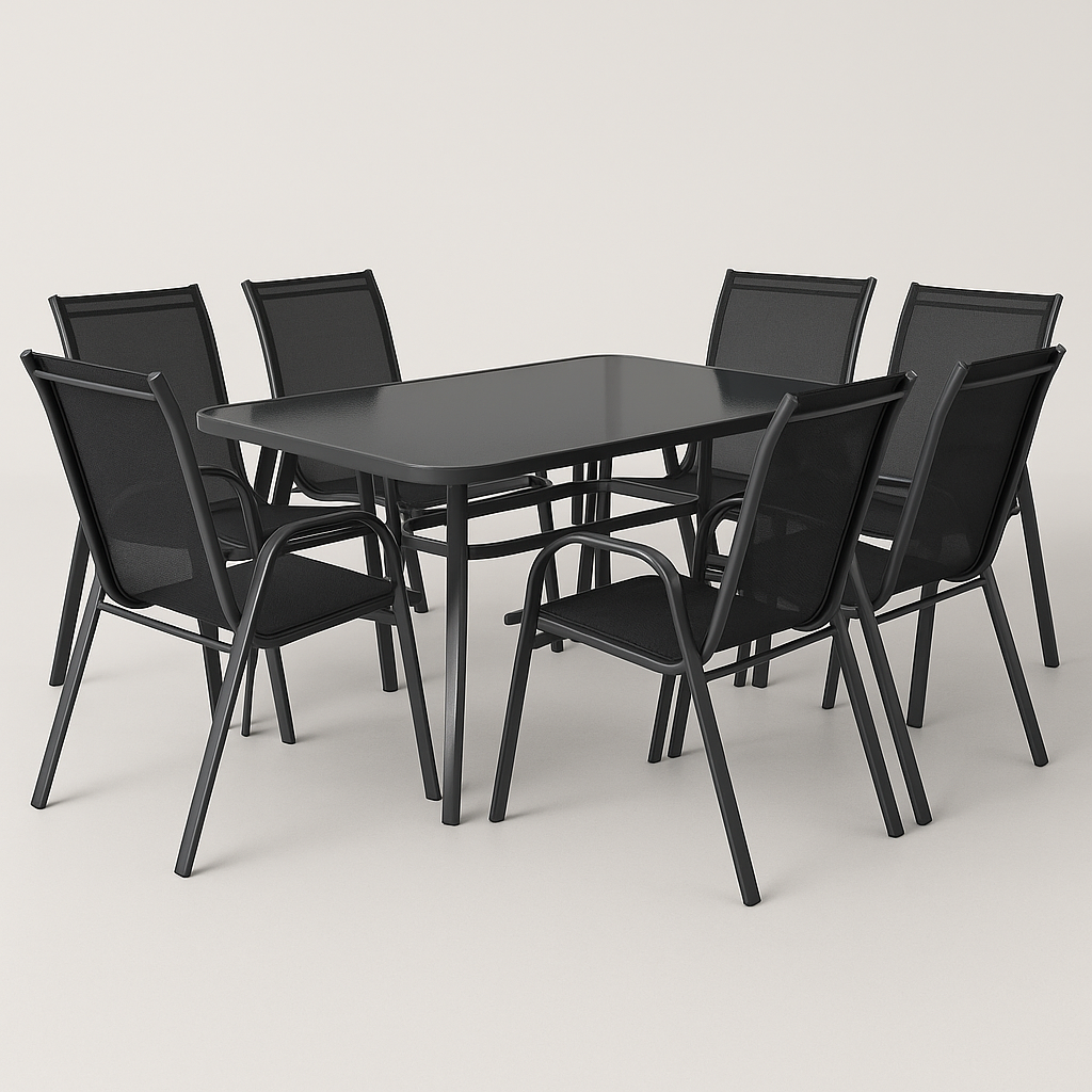Conjunto de jardín exterior de aluminio antracita