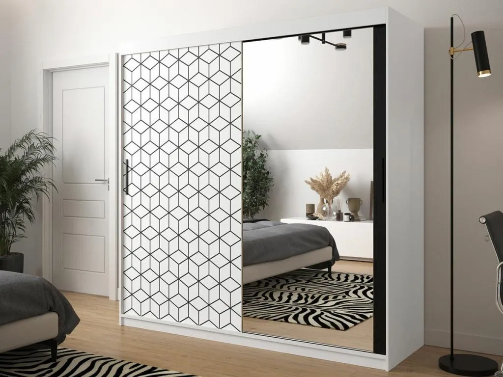 Armario Vivircalido 290 Negro | Blanco 200x200x62cm Puertas de armario - Correderas opfq88798