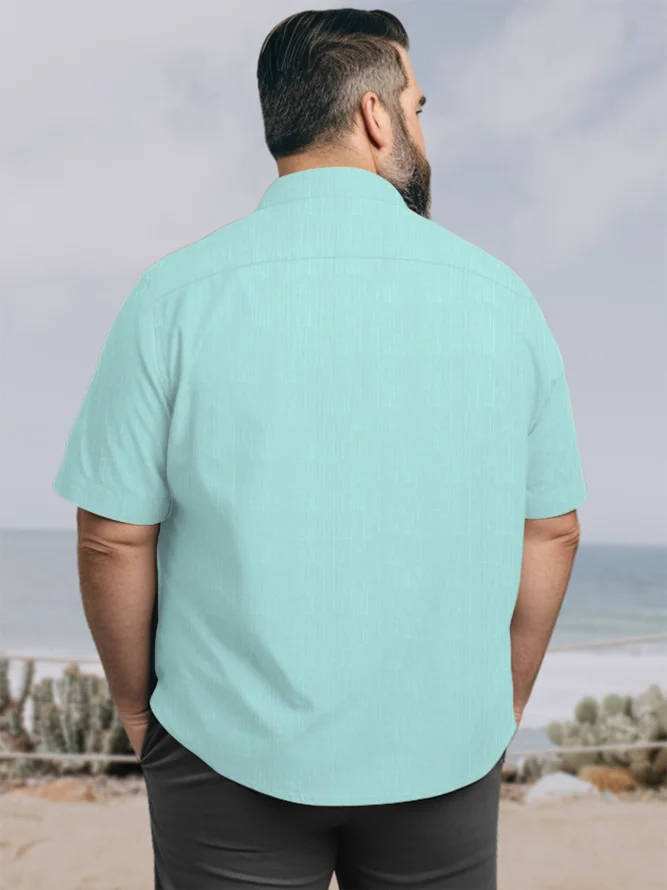 Men's Big Size Vacation Casual Hawaiian Short Sleeve Shirt 005